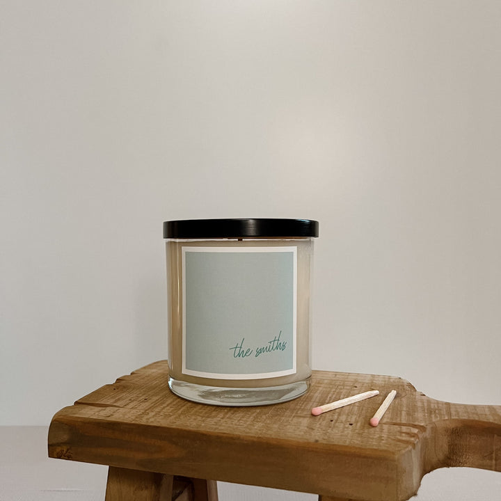 Last Name Script Candle