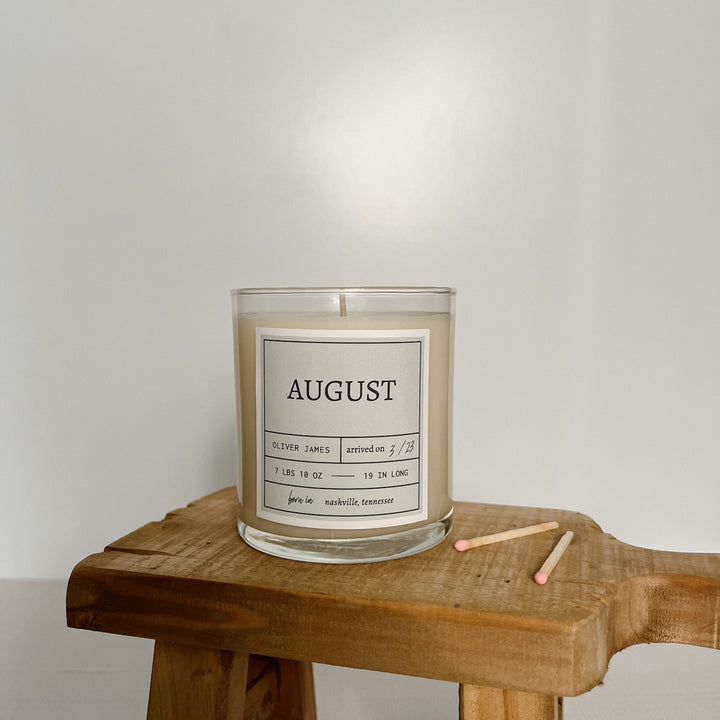 Baby Stats Candle