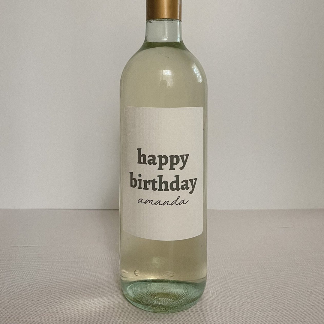 Happy Birthday Wine Label