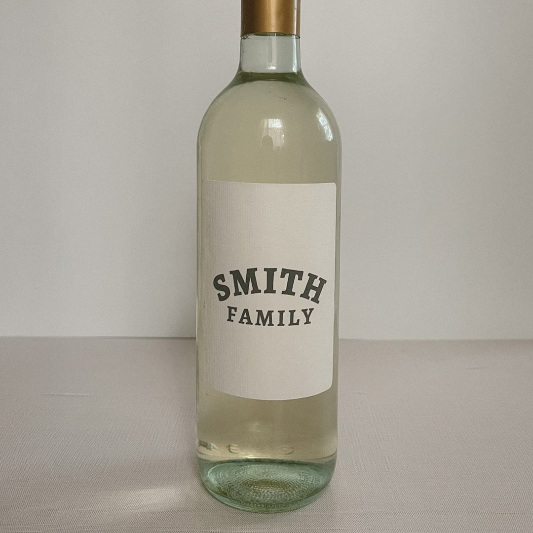 Last Name Family Wine Label