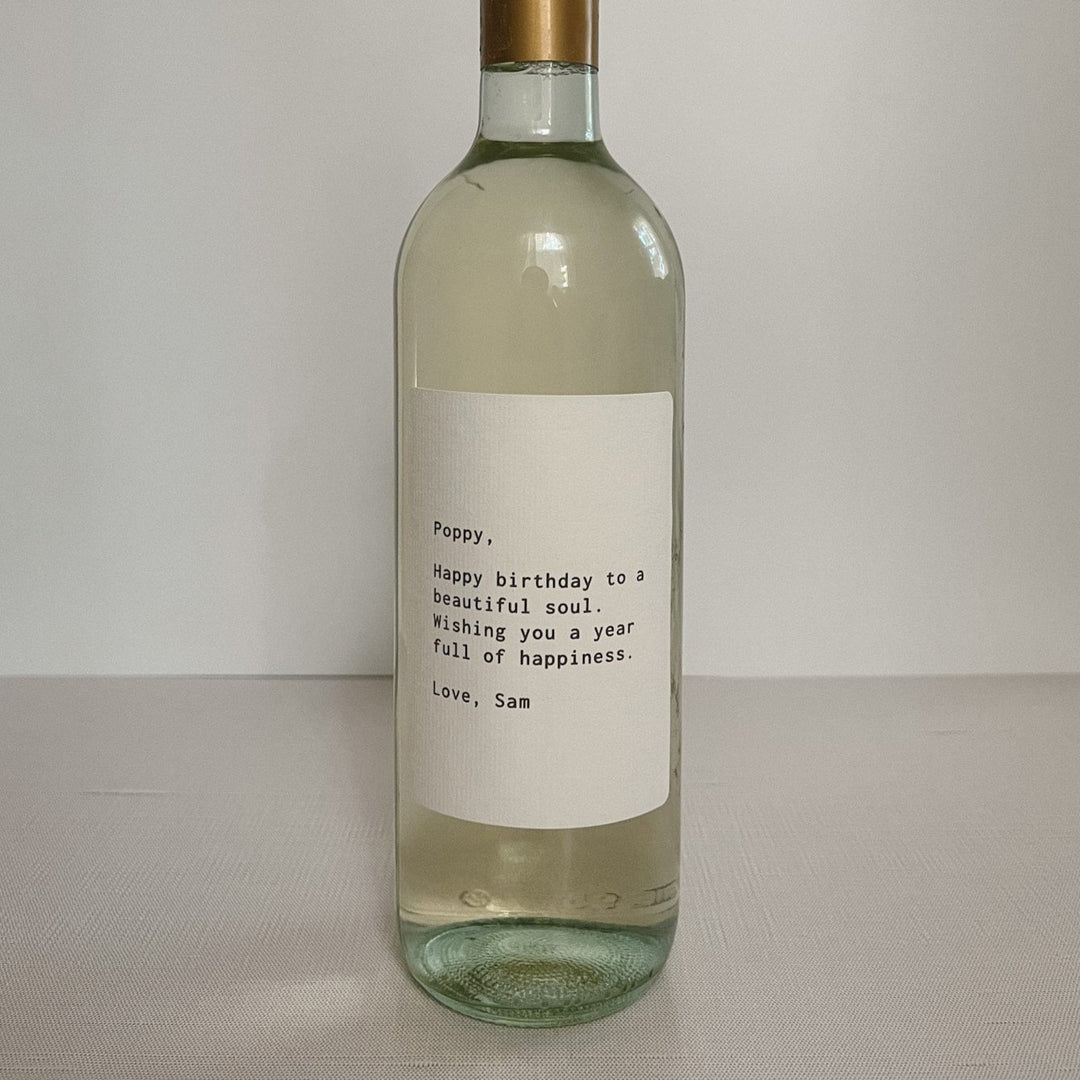 Birthday Message Wine Label