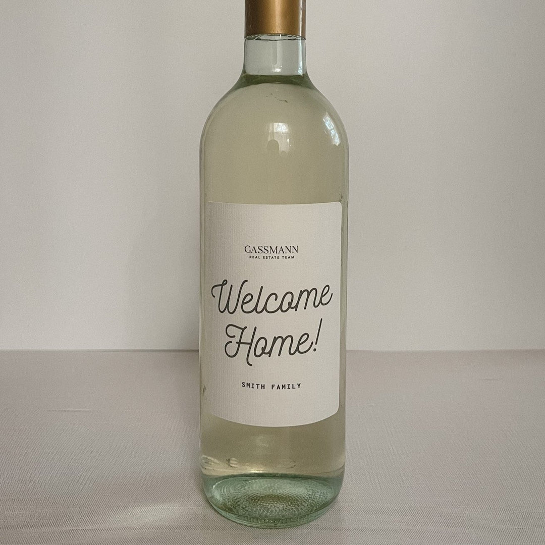 Welcome Home Realtor Logo Wine Label