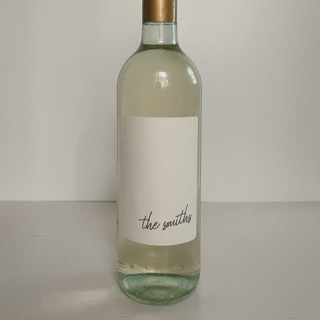 Last Name Script Wine Label