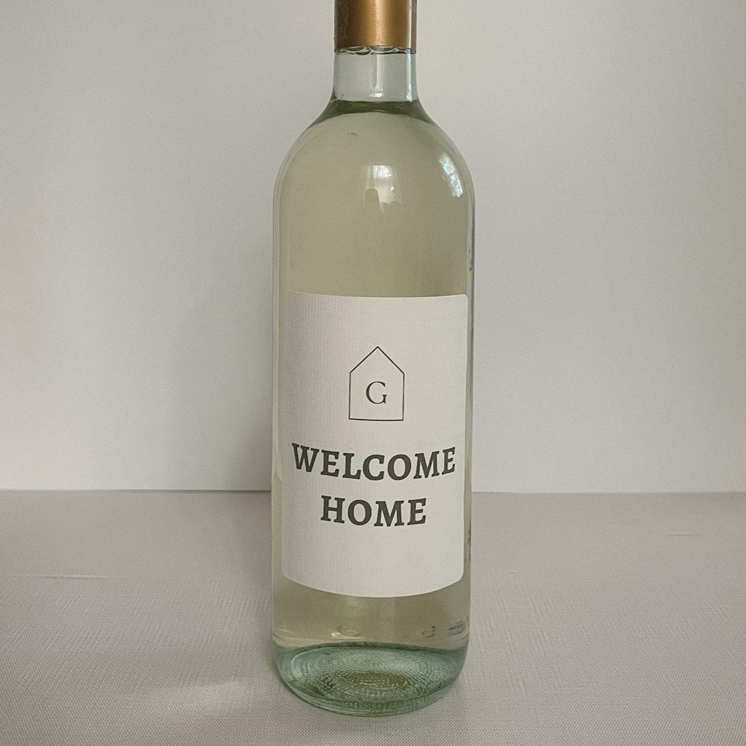 Welcome Home Logo Wine Label