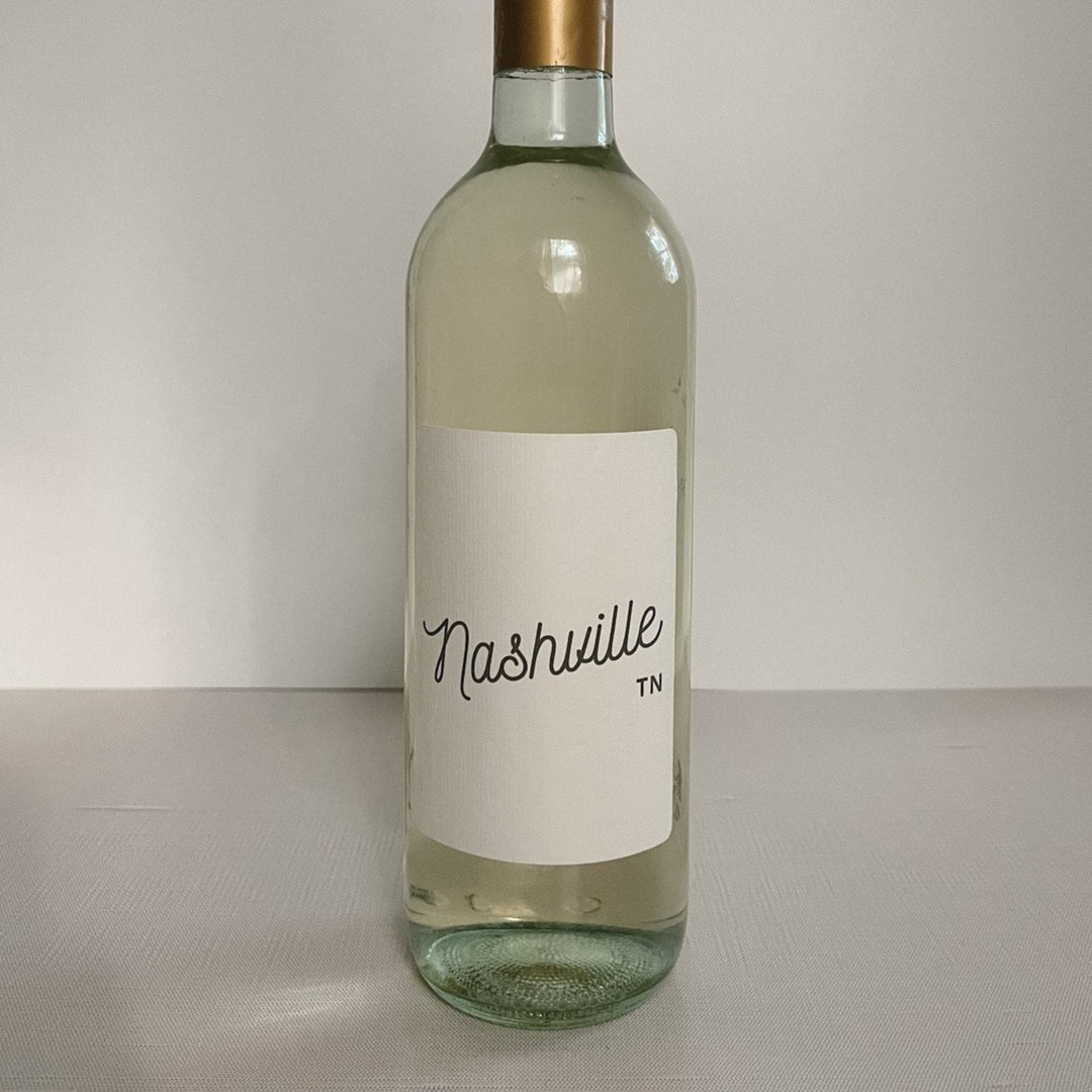 City State Script Wine Label