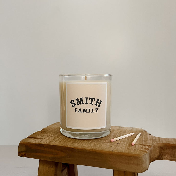 Last Name Family Candle