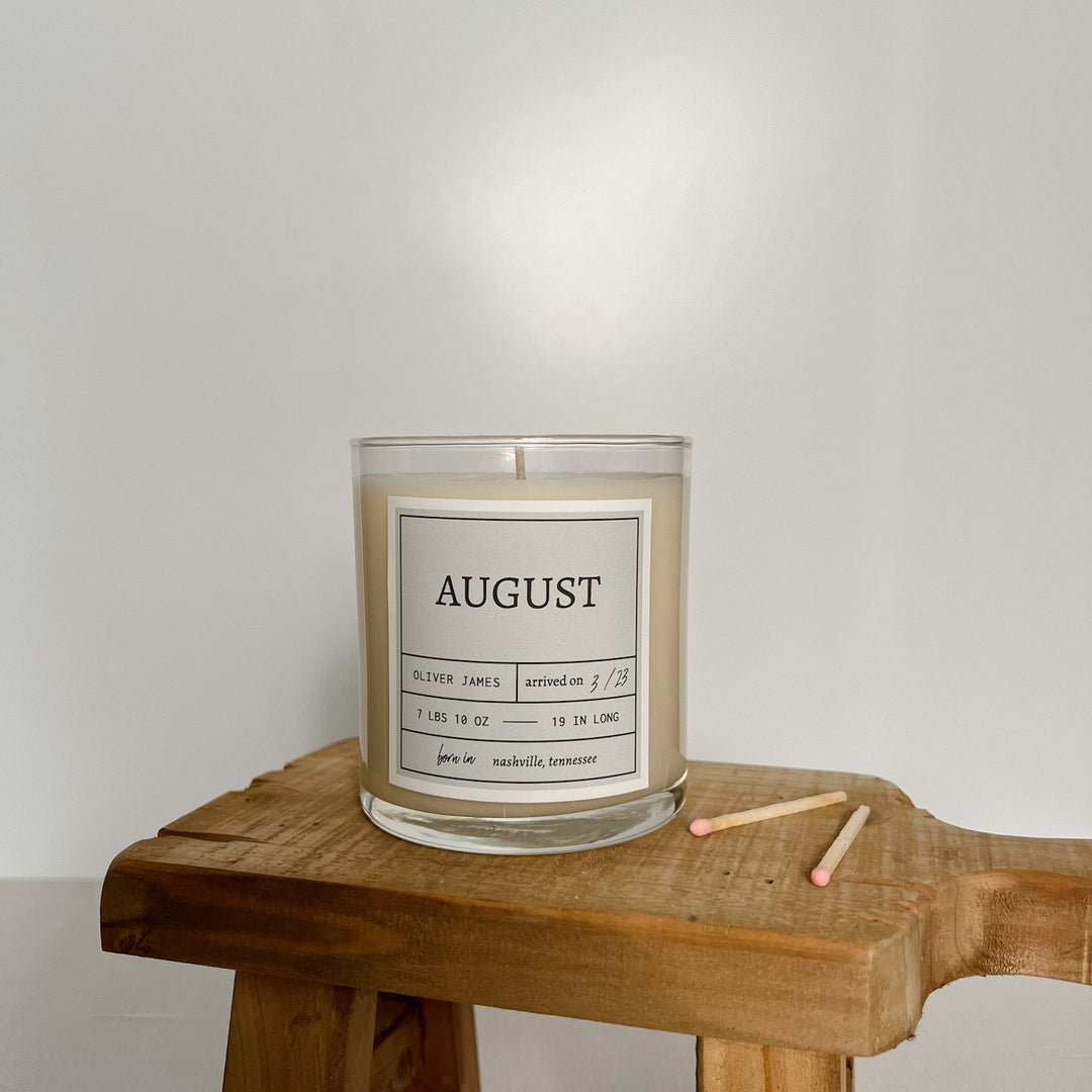 Baby Stats Candle